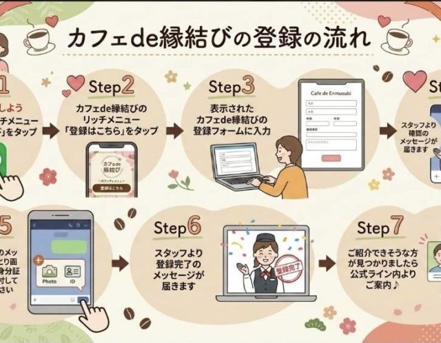 ✨恋のきっかけはカフェからはじまる✨カフェ de 縁結び 登録の流れ☕💖